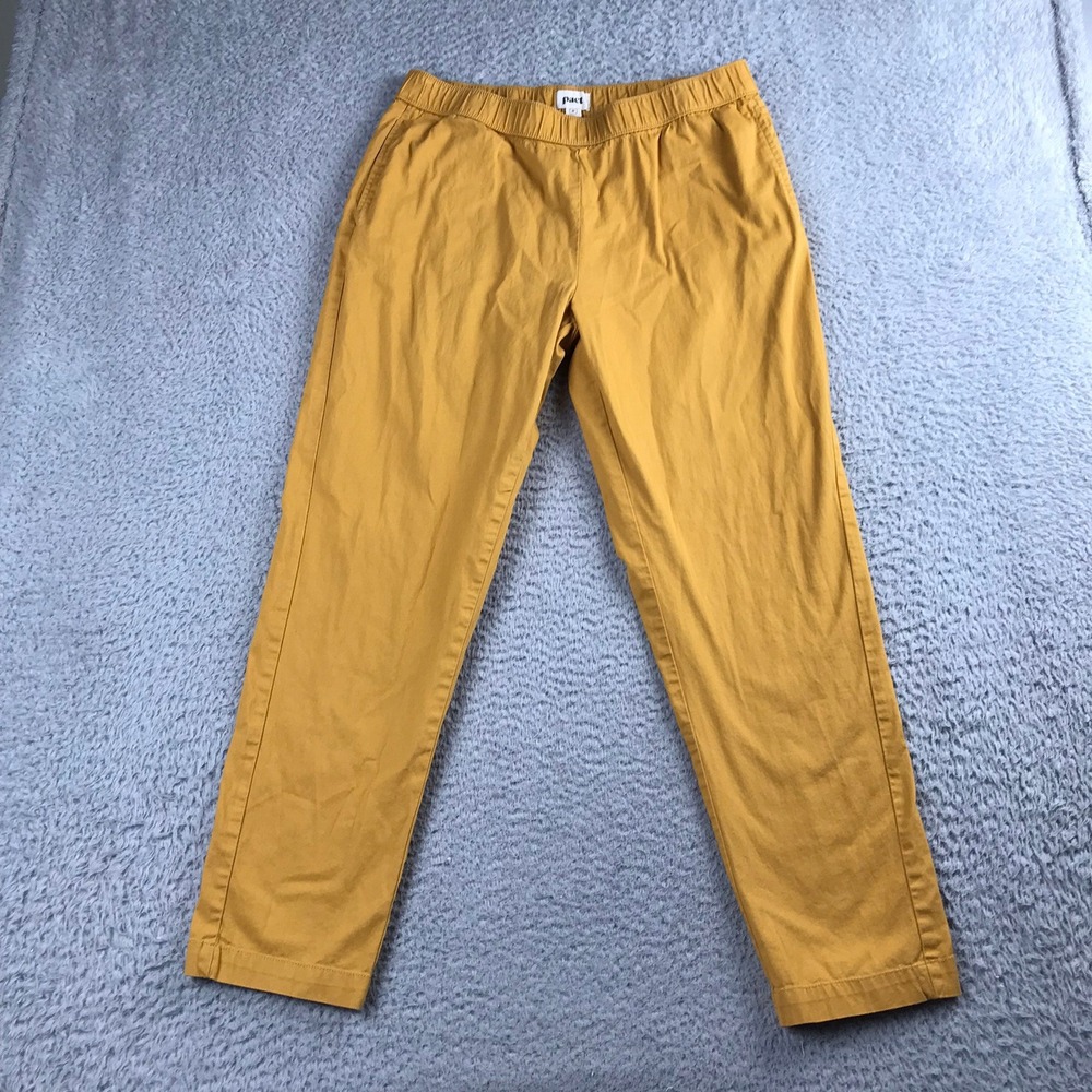 Pact Boulevard Brushed Twill Pull-On Pants Womens M (30x26) Yellow
